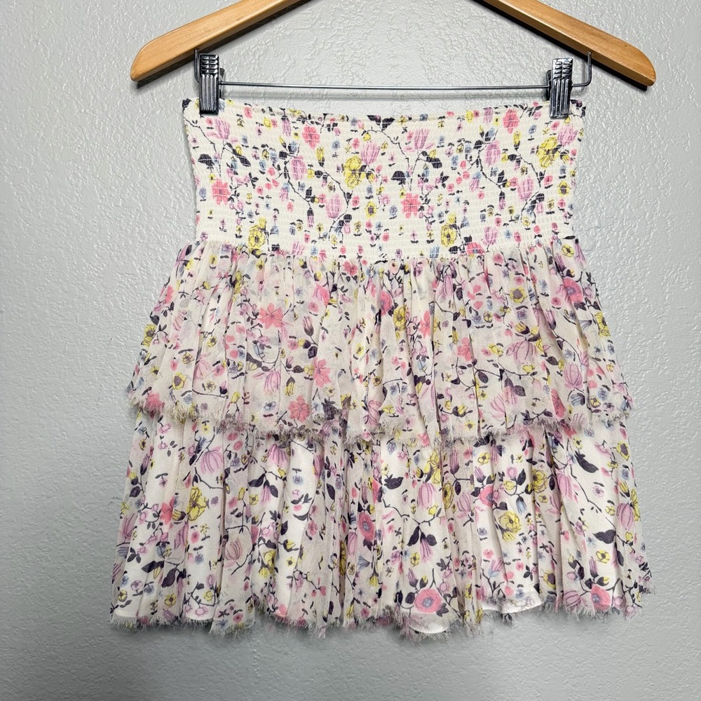 Rebecca Taylor Floral Mini silk skirt Medium